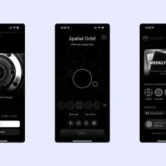 Drei Smartphone-Bildschirme zeigen die Endel-App, die mit "adhs app" beworben wird. Sie bietet Soundscapes zur Konzentration und Entspannung.