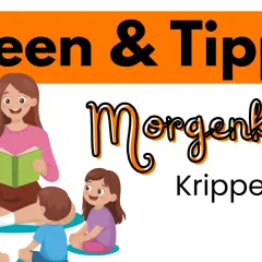 Ideen & Tipps für den Morgenkreis in der Krippe/U3. Eine Erzieherin liest Kindern vor.
