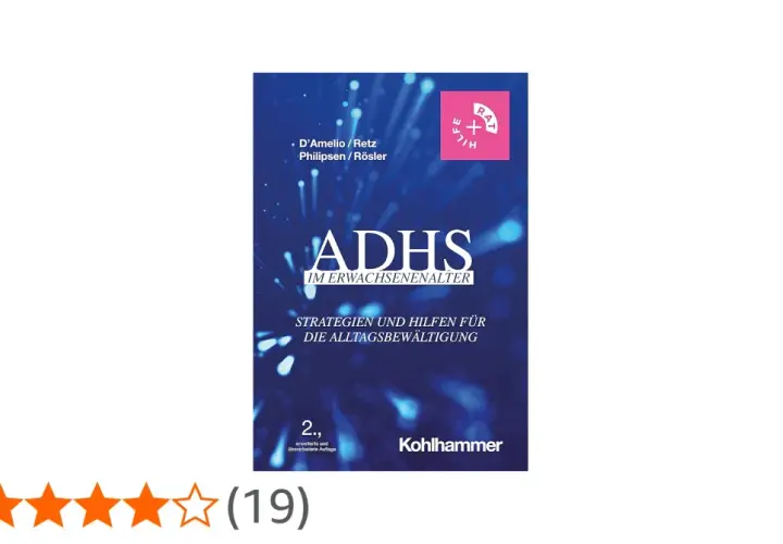 Buchcover: "ADHS im Erwachsenenalter" mit Strategien und Hilfen für die Alltagsbewältigung. Ein Ratgeber für Betroffene.