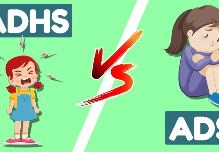 Zwei Kinder, eines wütend (ADHS), das andere traurig (ADS). Die Darstellung zeigt die Unterschiede bei ADS bei Kindern.