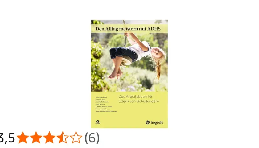 Buchcover: Kind schaukelt, Titel "Den Alltag meistern mit ADHS". Hilft Eltern mit ADHS.