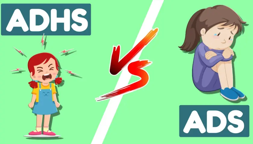 Zwei Kinder, eines wütend (ADHS), das andere traurig (ADS). Die Darstellung zeigt die Unterschiede bei ADS bei Kindern.