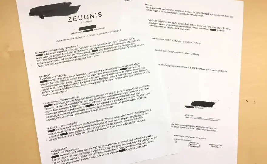 Verbale Beurteilung - Noten in verständliche Sprache übersetzen