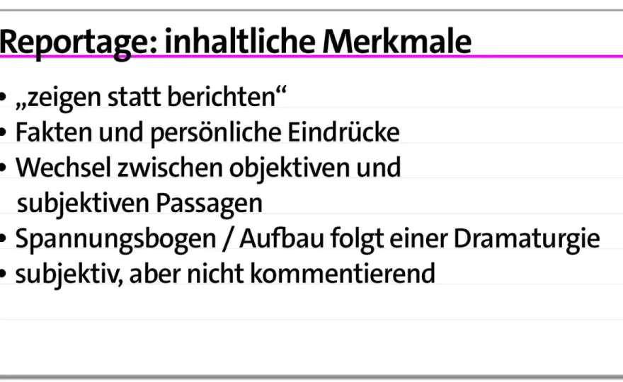 Reportage im Unterricht - Sprachliche Mittel verstehen & nutzen