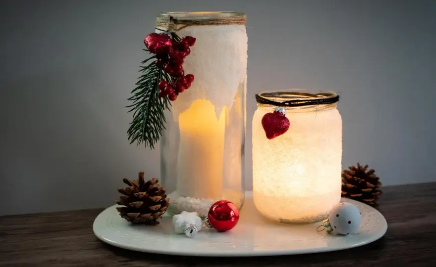 Salz-Windlicht basteln - So gelingt der frostige Winter-Look