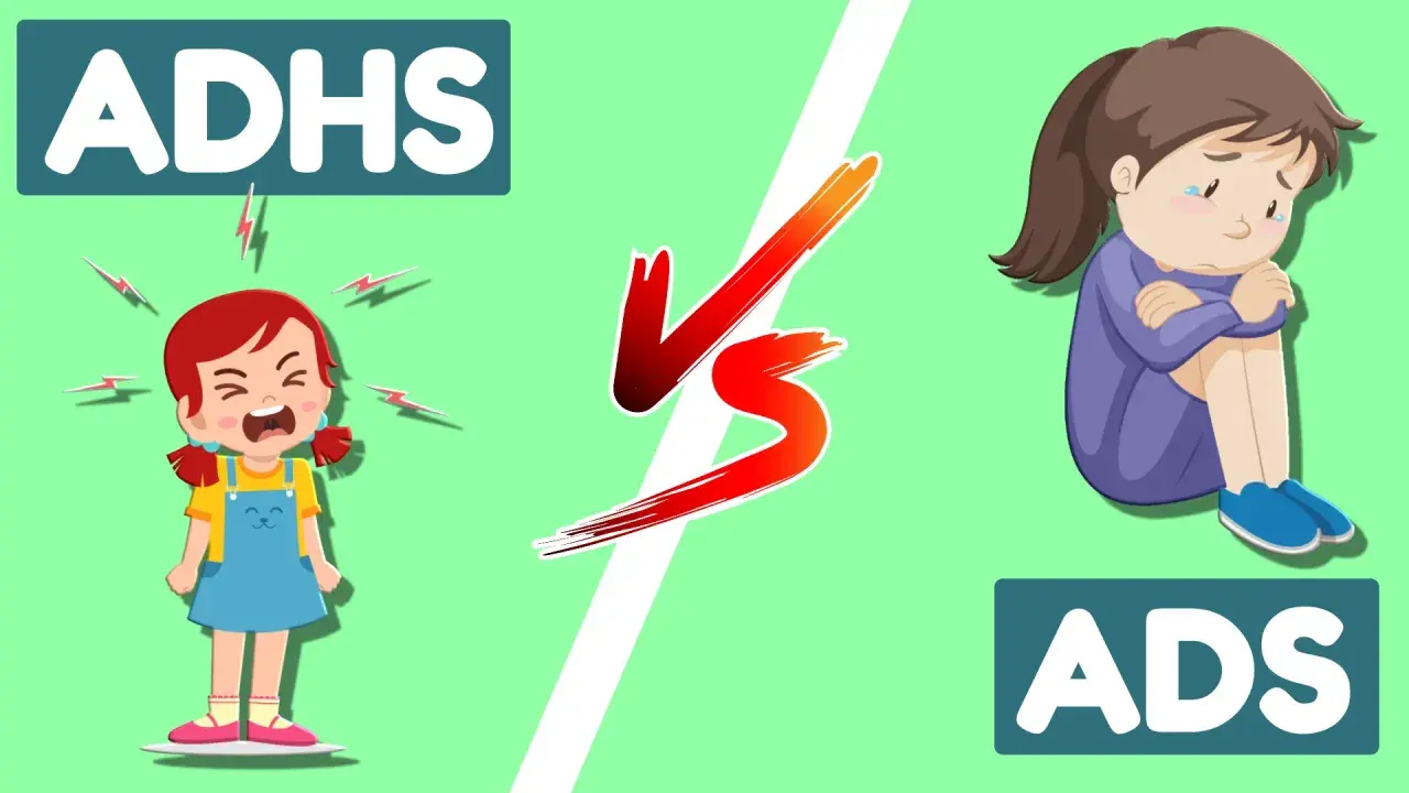 Zwei Kinder, eines wütend (ADHS), das andere traurig (ADS). Die Darstellung zeigt die Unterschiede bei ADS bei Kindern.