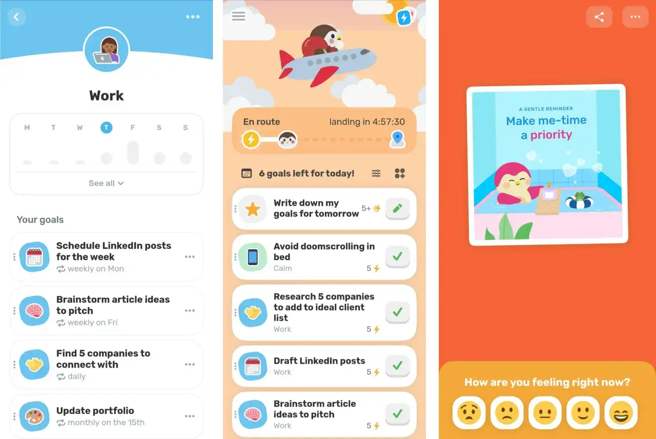 Eine ADHS-App hilft, Ziele zu organisieren. Sie zeigt Aufgaben wie