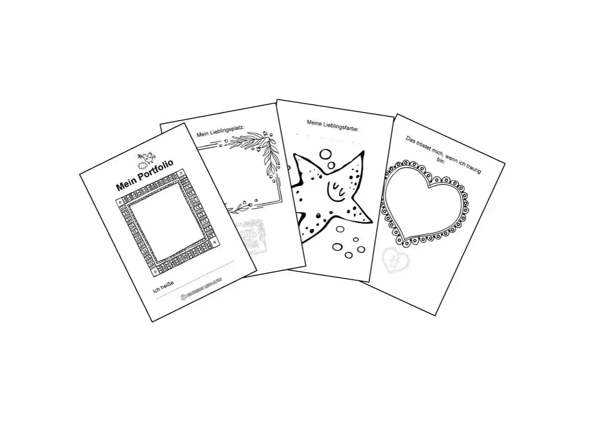 Seiten f&uuml;r ein Kindergarten-Portfolio: 