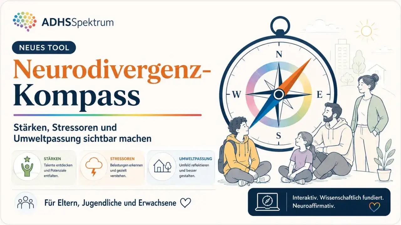 Der Neurodivergenz-Kompass hilft bei der ADHS-Behandlung f&uuml;r Erwachsene, indem er St&auml;rken, Stressoren und Umweltanpassung sichtbar macht.